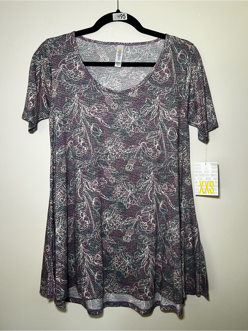 LuLaRoe Perfect T Purple Floral Swing Tunic